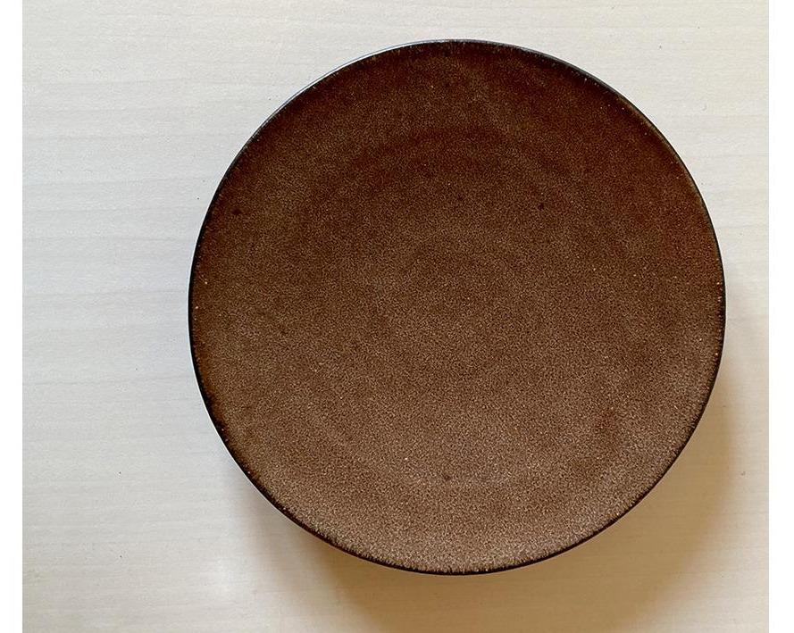 Rila Brown porcelain plate by Kaneko Kohei, 11.5cm diameter, warm matte texture, handmade in Japan, microwave and dishwasher safe.