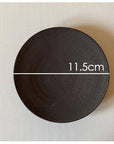 Rila Black textured porcelain plate 11.5cm by Kaneko Kohyo, warm matte finish, microwave and dishwasher safe, Japan.
