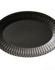 Storia Oval Plate 32cm with antique-style flecked lacquer finish, evoking nostalgia and elegance. Japan-made, microwave and dishwasher safe.