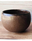 Stylish Minowares Rila tea cup with warm matte color, made by Kaneko Kohyo factory, perfect for tea or desserts, 6.5cm diameter.