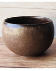 Stylish Minowares Rila tea cup with warm matte color, made by Kaneko Kohyo factory, perfect for tea or desserts, 6.5cm diameter.