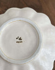 Bottom view of Kaneko Kohyo Rinka Plate 15cm, showcasing Japanese craftsmanship in white porcelain.