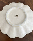Bottom view of Rinka Plate 15cm, handcrafted porcelain by Kaneko Kohyo, showcasing unique design, made in Japan.