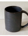 Rila Black Straight Mug by Kaneko Kohyo, textured porcelain with matte finish, 200cc capacity, stylish Japanese design