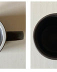 "Top view of Rila Black Straight Mug with textured matte finish made by Kaneko Kohyo, Japan."