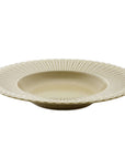 Storia Deep Plate 26cm with lace edge and flecked finish, nostalgic and elegant porcelain tableware from Japan.