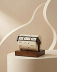 Wheel Vintage Perpetual Desk Calendar on a walnut base