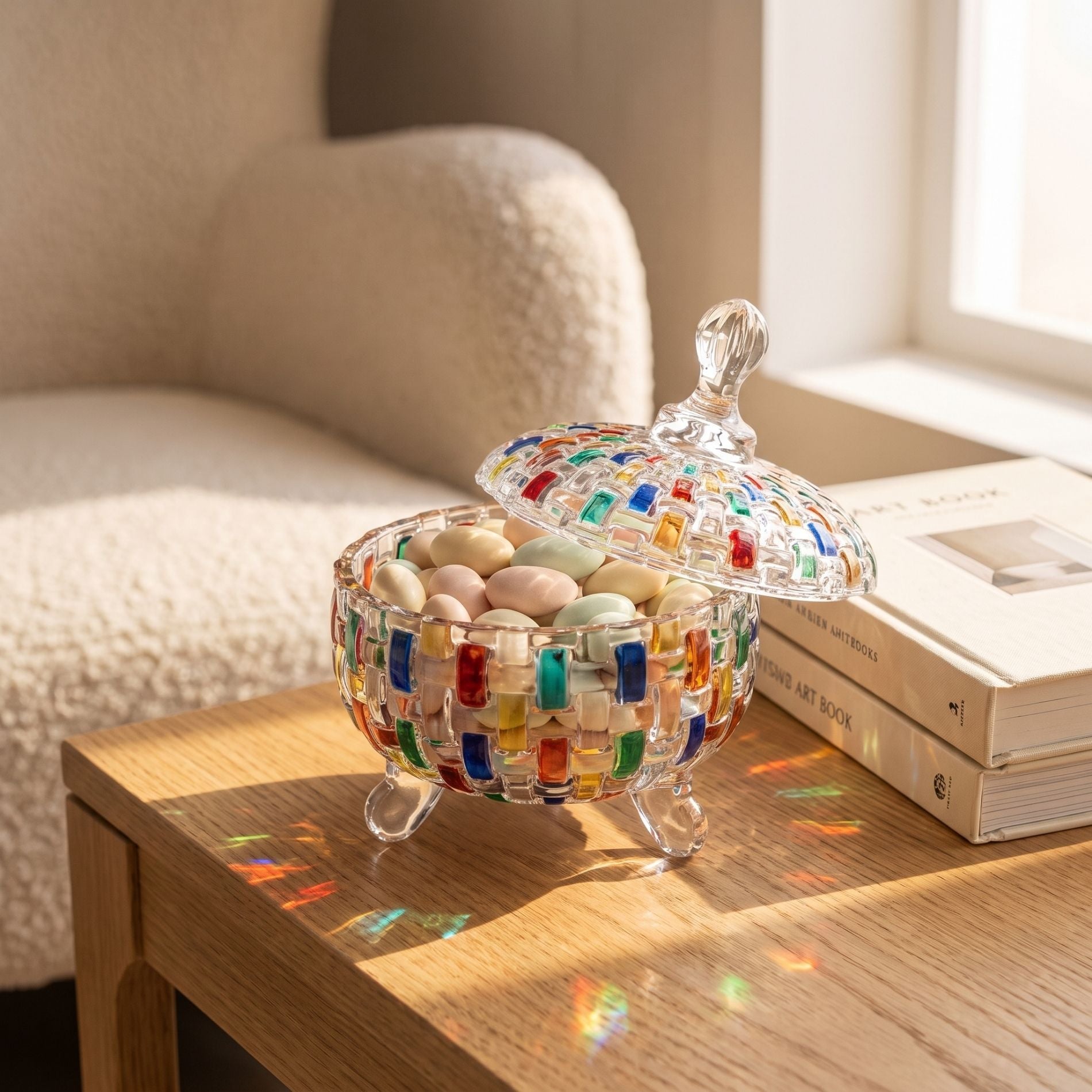 Tessera Hand-Painted Mosaic Candy Jar