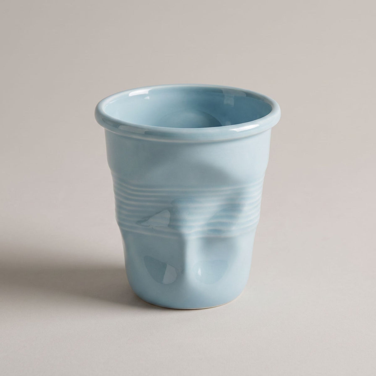 Blue Crushed Ceramic Mug with glossy glaze