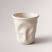 Beige Crushed Ceramic Mug with matte speckled glaze