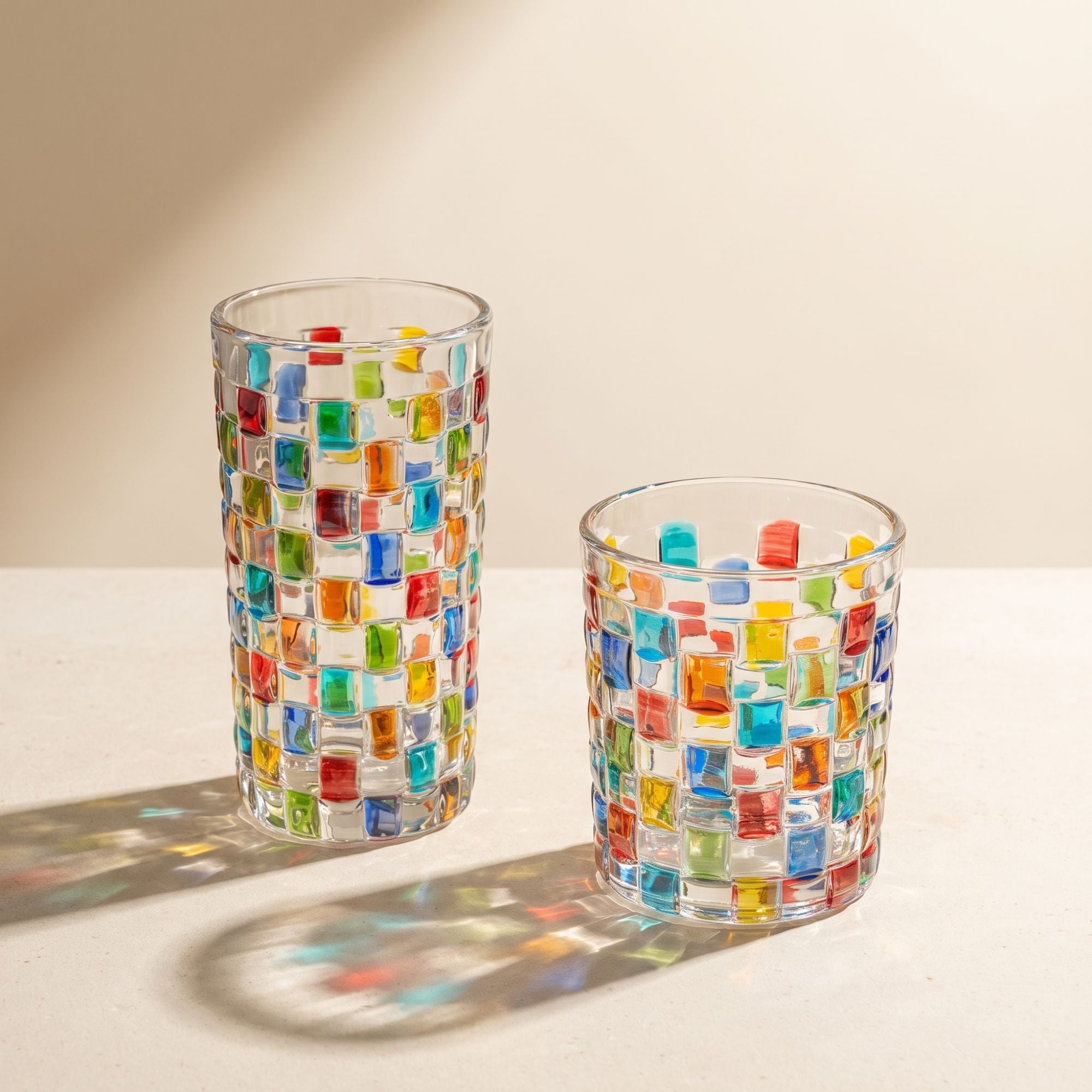 Tessera Verre mosaïque peint à la main