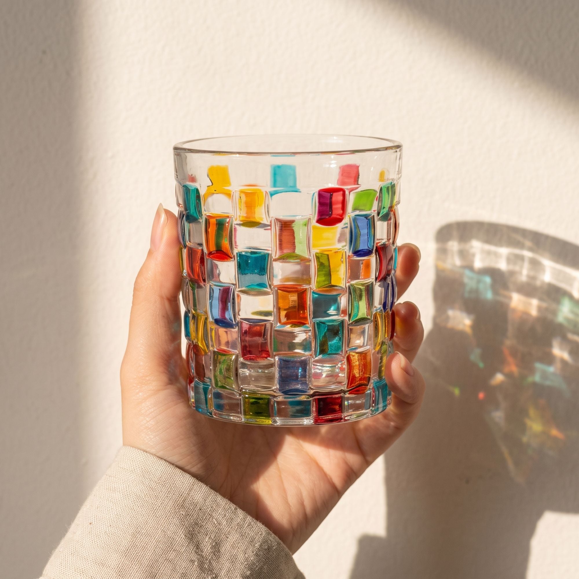 Tessera Verre mosaïque peint à la main