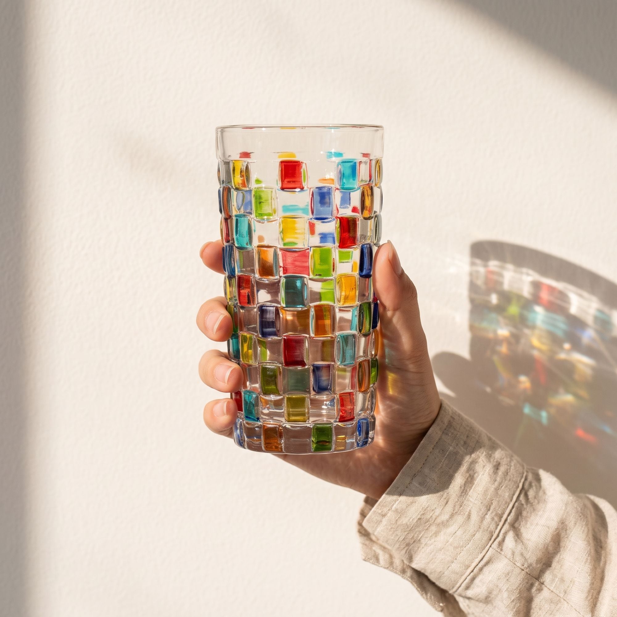 Tessera Verre mosaïque peint à la main