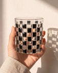Tessera Noir Verre mosaïque peint à la main