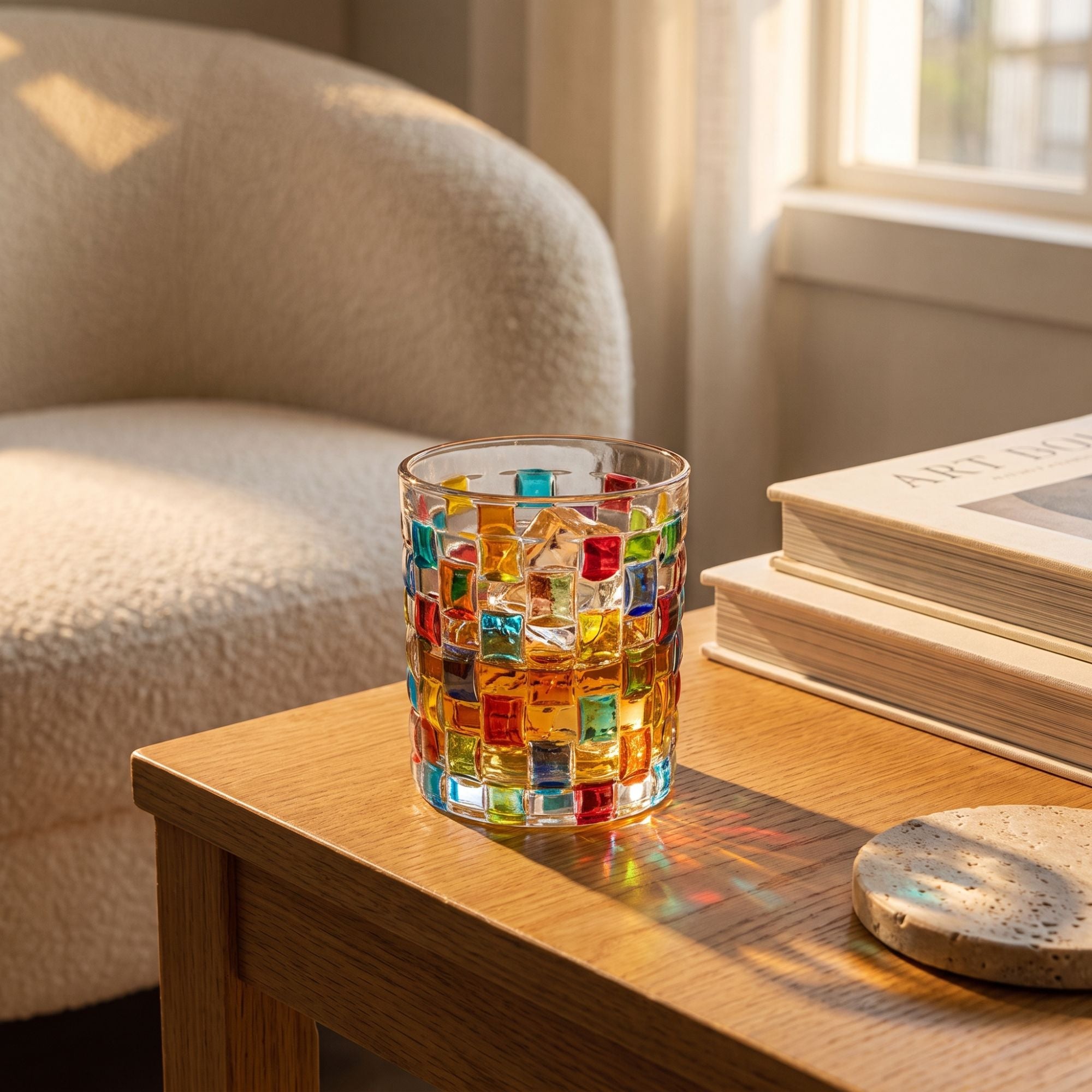 Tessera Verre mosaïque peint à la main