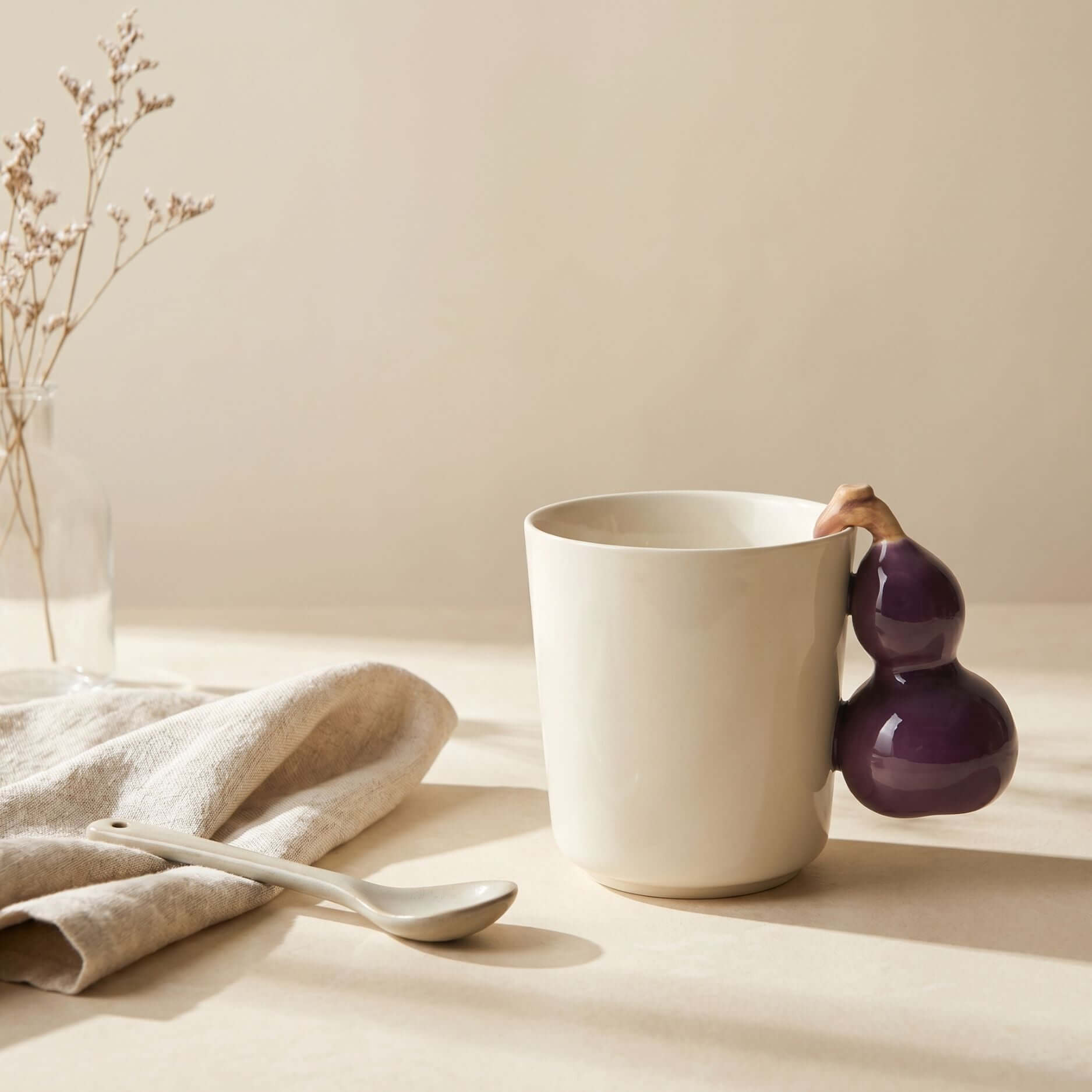 Fruit Handle Ceramic Mug — green colorway