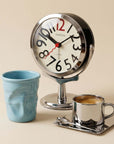 Trio Gift Set with a blue Crushed mug, chrome Orbit clock and Venice cup