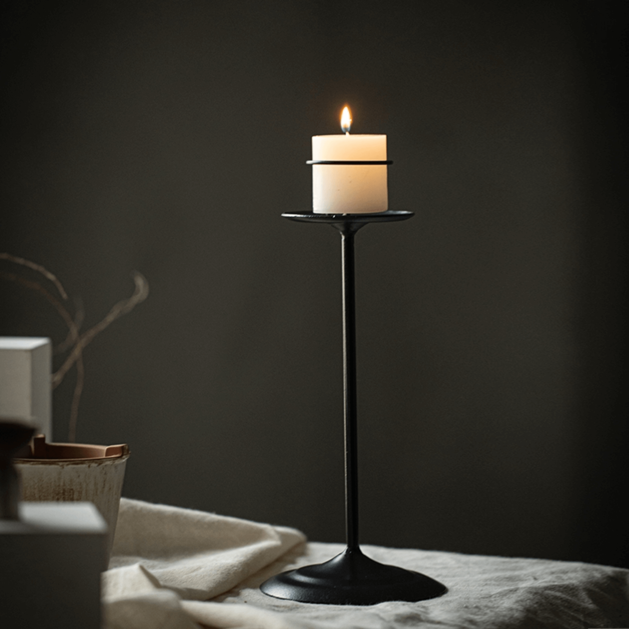 Retro Iron Candlestick