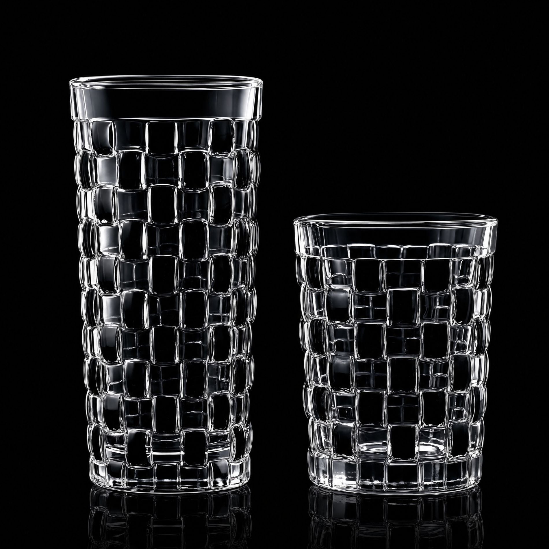 Tessera Noir Verre mosaïque peint à la main