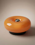 Orange Halo Touch Lamp, glossy donut shape