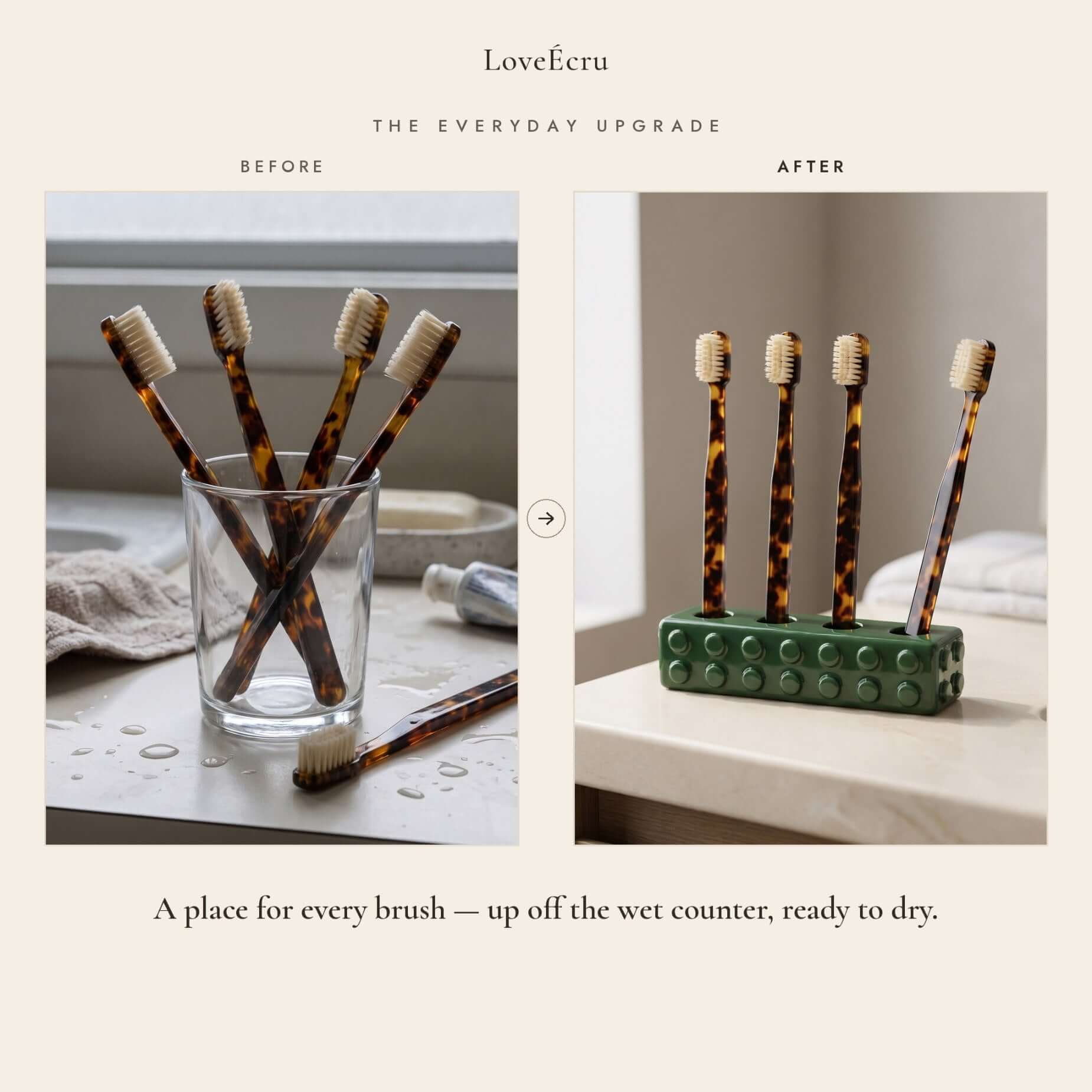 Bloc porte-brosse à dents