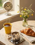 Trio Gift Set on a breakfast table with a croissant and flowers
