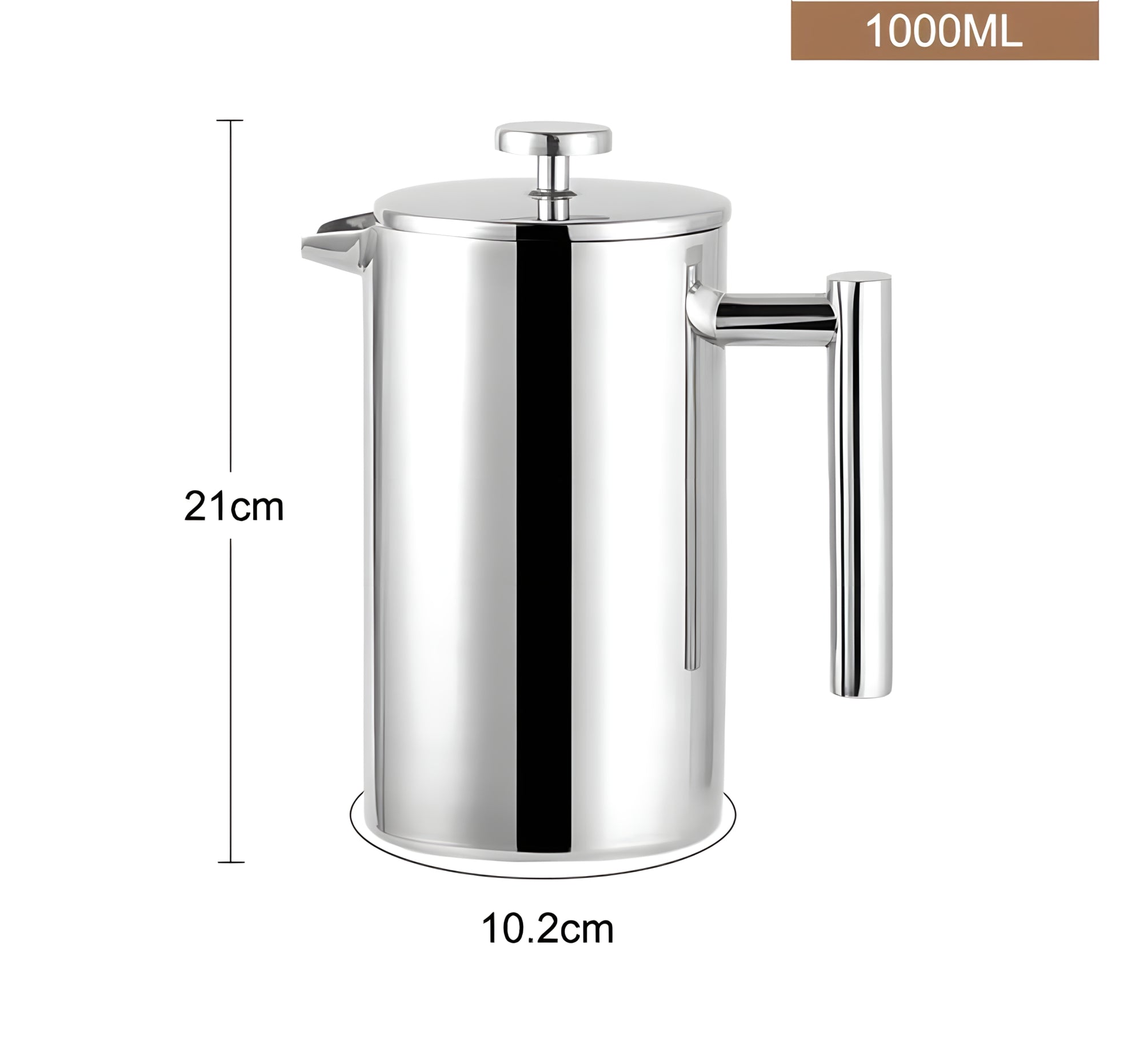 Stainless Steel French Press Coffee Pot Double-Layer Insulation (Mirror) - LoveÉcru LoveÉcru