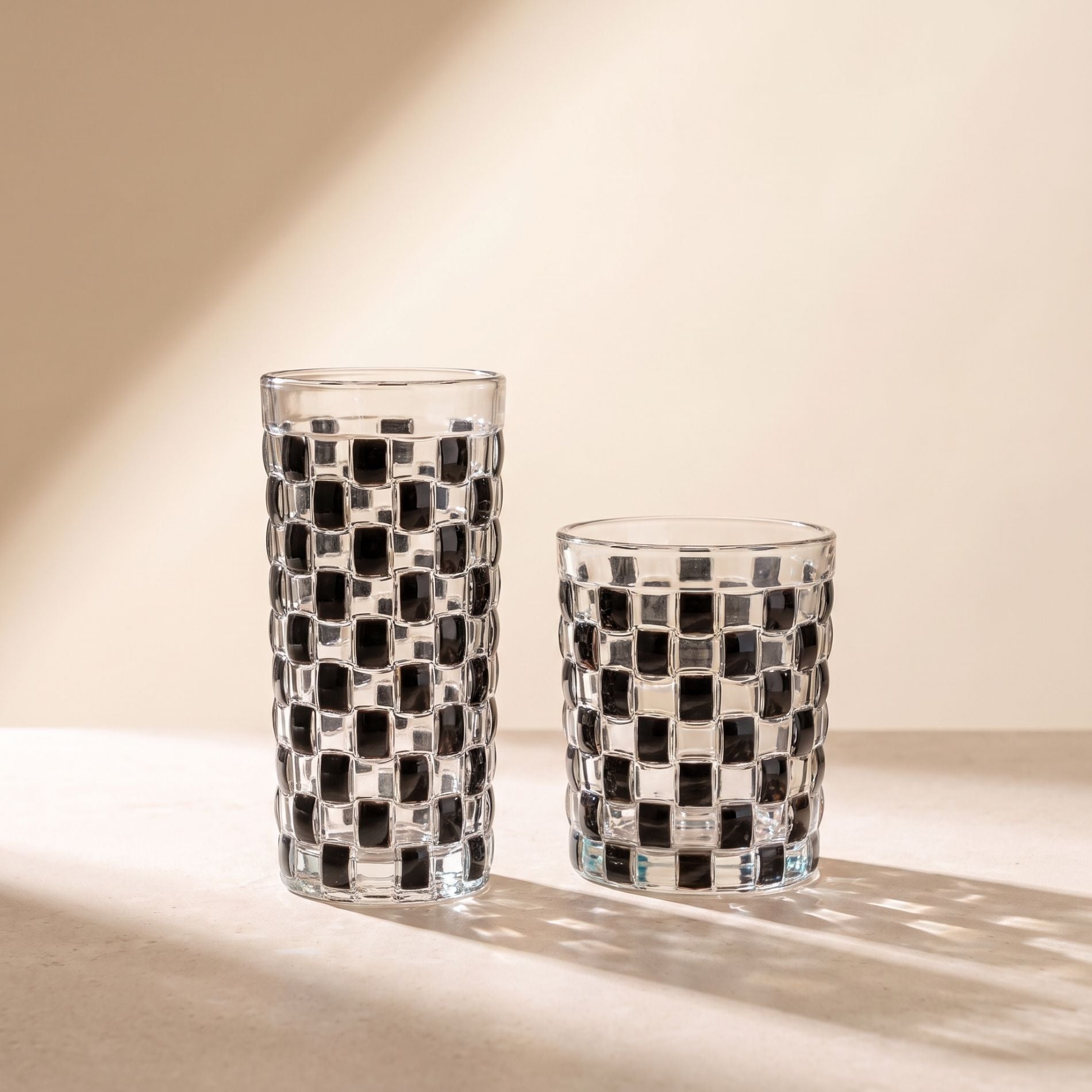 Tessera Noir Verre mosaïque peint à la main