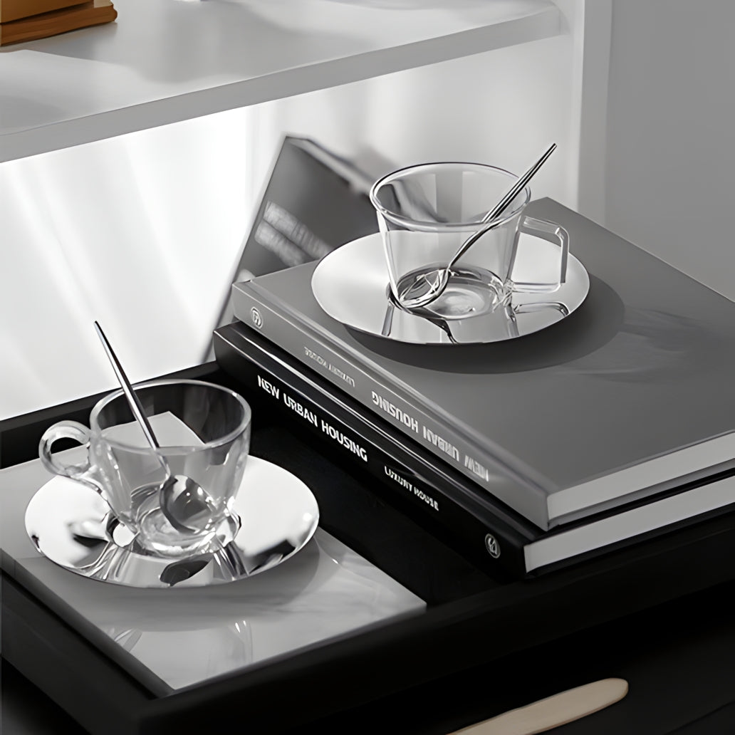 Glass and Stainless Steel Coffee Set