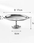 Elegant Dessert Pedestal Stand classic edge dimensions: 17 cm top, 7 cm high, 6 cm base