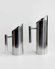 Two Stainless Steel Water Carafes, 1 L and 1.4 L, with angled spouts
