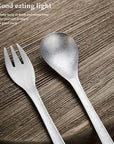 Kyoto Cutlery Set fork and spoon on a wooden table