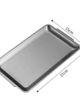 Medium stainless steel serving tray, 27 x 15 cm, with modern minimalist design for appetizers, made from premium 304 stainless steel.