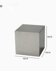 Minimalist Bauhaus Stainless Steel Side Table dimensions: 40 × 40 × 40 cm cube