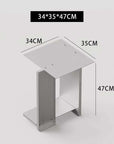 Industrial Minimalist Steel Side Table dimensions: 34 × 35 × 47 cm