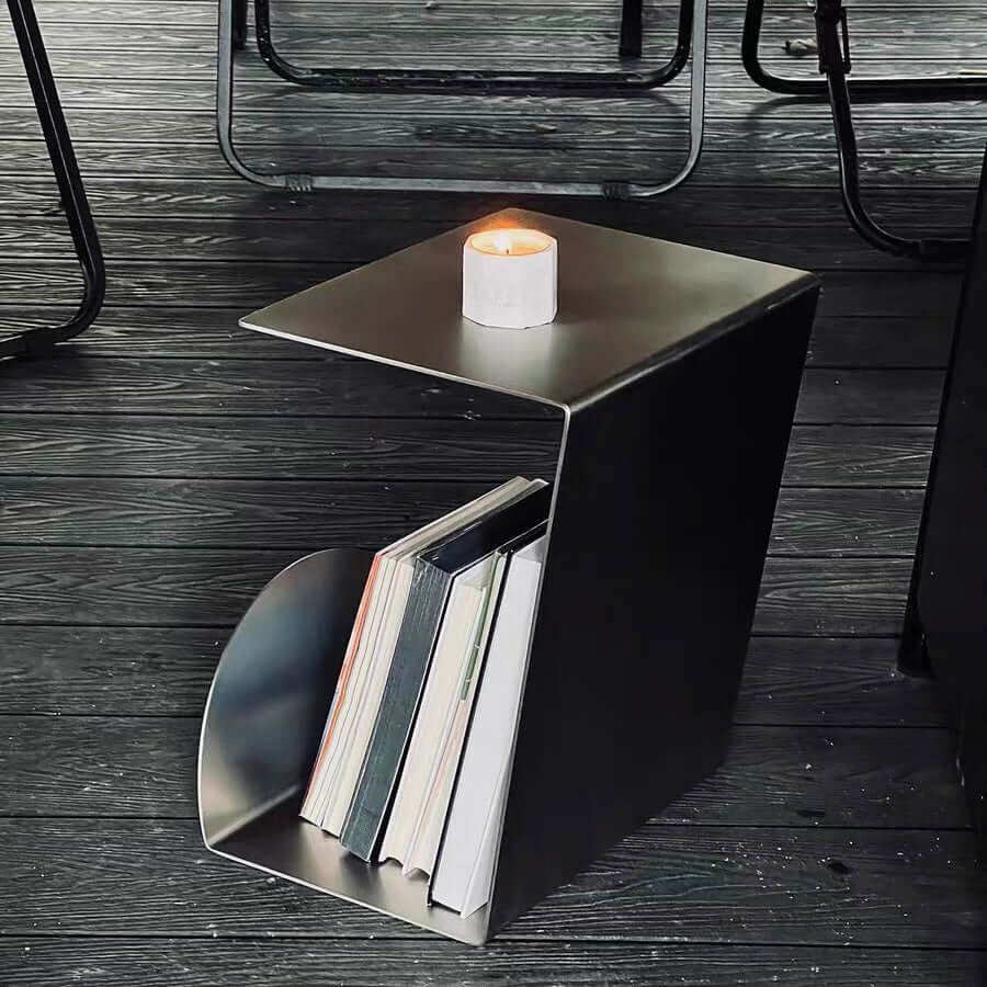 Bauhaus Steel Accent Table &amp; Magazine Holder