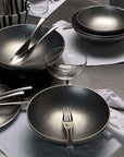 Host's Choice bundle table setting with Kyoto bowls, cutlery and linen napkins
