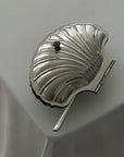 Vintage Shell-Shaped Silver Trinket Case