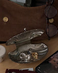 Vintage Shell-Shaped Silver Trinket Case