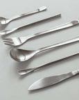 Japanese Retro Stainless Steel Cutlery Set laid out flat