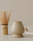 Bamboo whisk, ceramic whisk holder and scoop from the Hand-Glazed Matcha Ritual Set