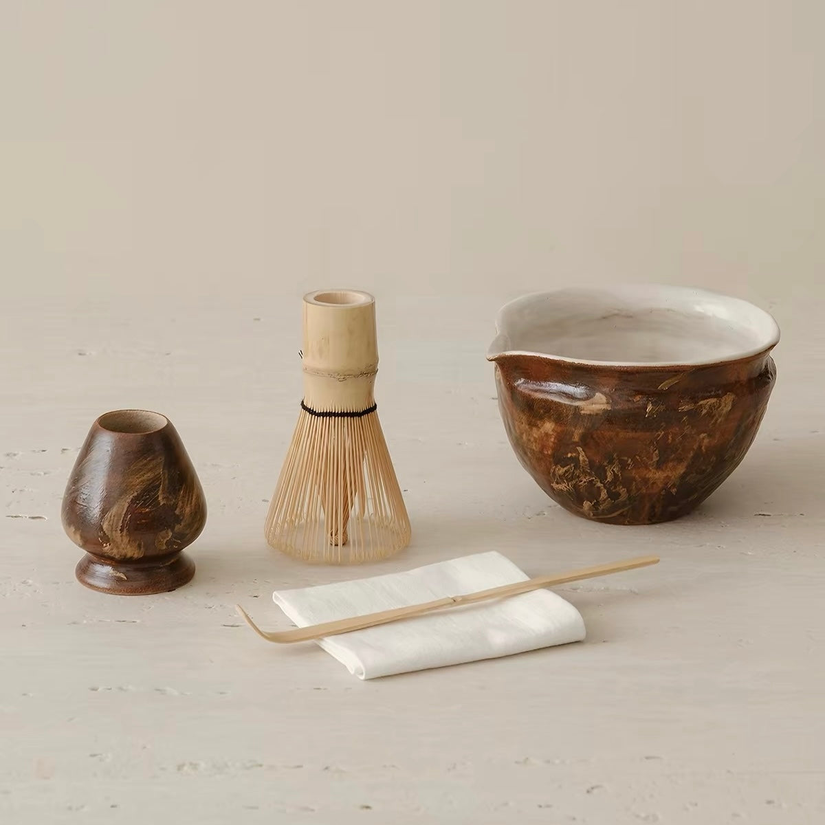 Ensemble rituel Matcha émaillé à la main