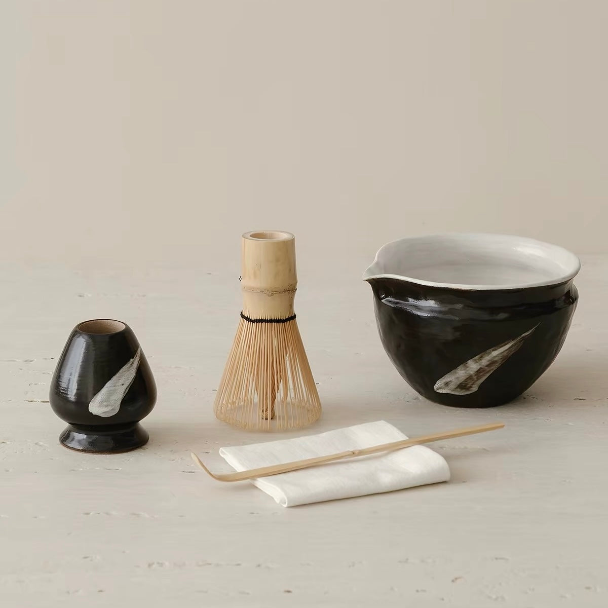Ensemble rituel Matcha émaillé à la main