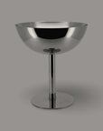 Tall Minimalism Stainless Steel Ice Cream Cup, mirror-polished coupe on a slim stem