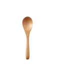 Wooden spoon with a smooth finish, ideal for cooking and serving.