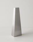 Arco Stainless Steel Vase, small, tapered brushed steel column