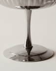 Fluted Dessert Coupe stem and base, close-up