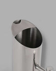 Close-up of the angled spout of the Stainless Steel Water Carafe