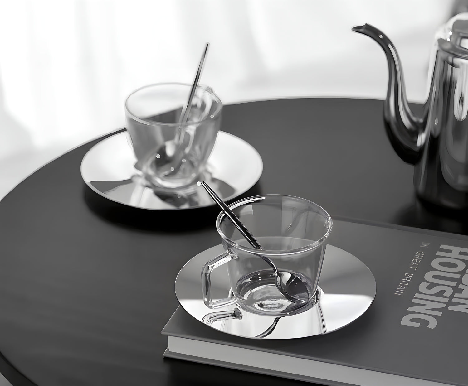 Glass and Stainless Steel Coffee Set
