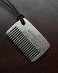 LoveÉcru Vintage Metal Comb on a black cord, from the Ocean Bundle